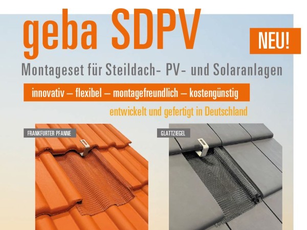 Geba SDPV Montageset für Steildach- PV und Solaranlagen